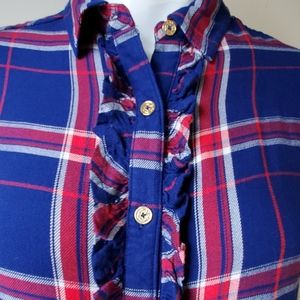 Ruffled front button down